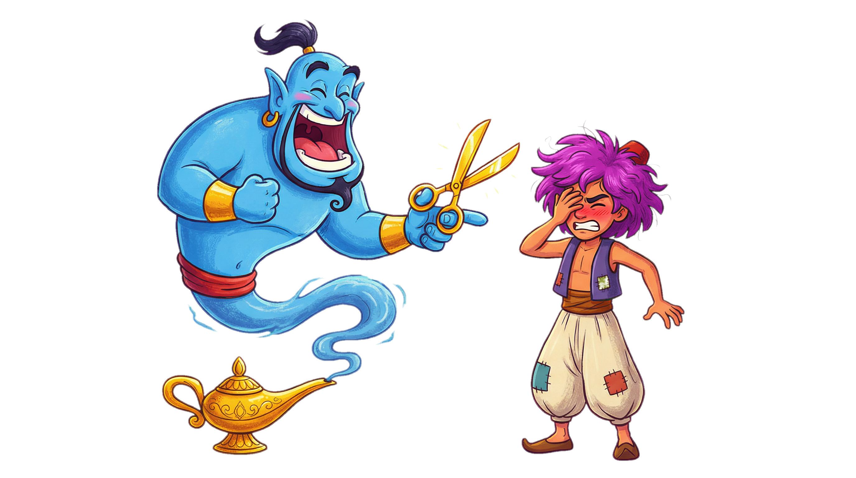 Illustration for Aladdin and the Cure for Hair