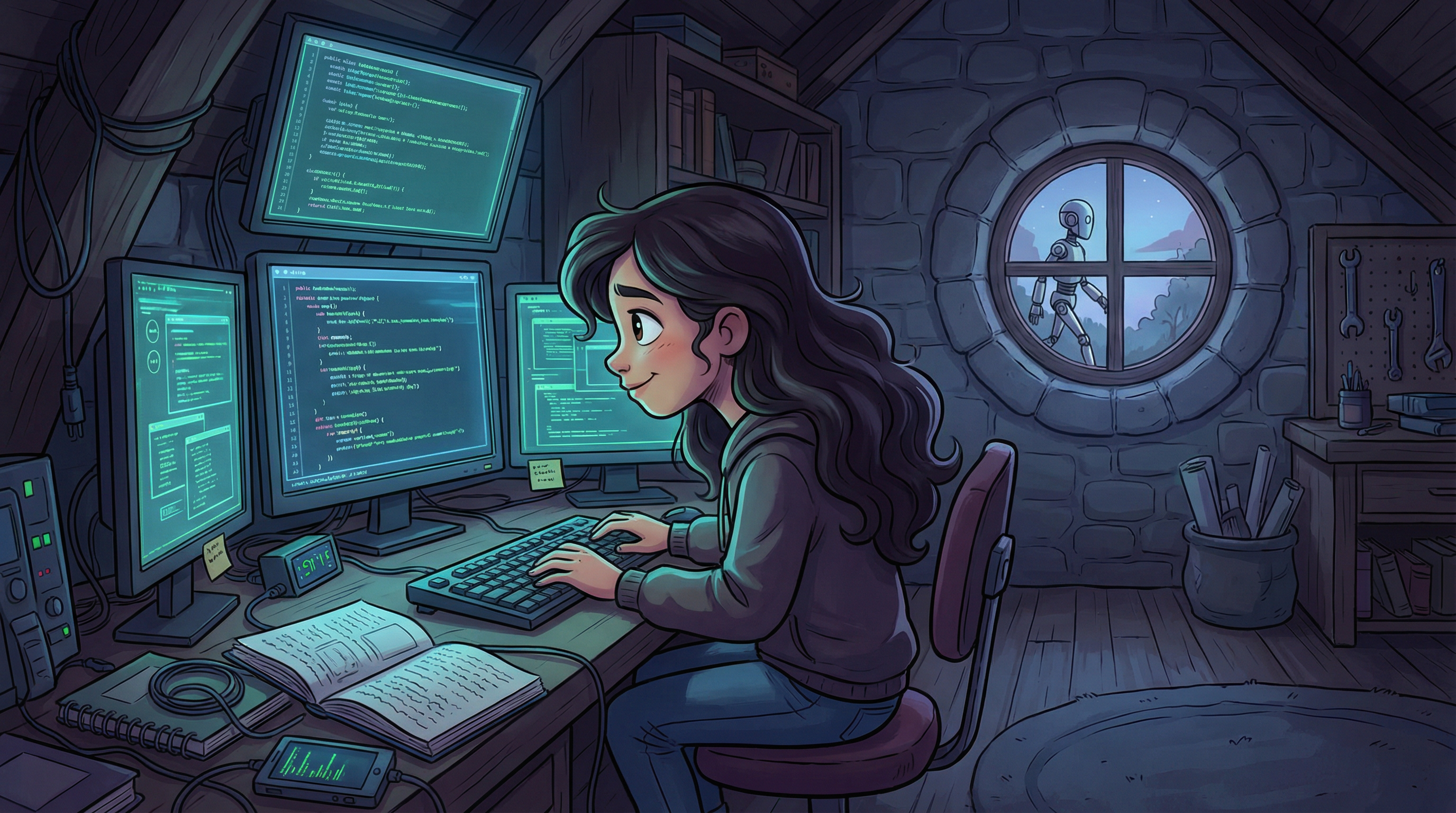 Illustration for Ariana and the Robot Virus