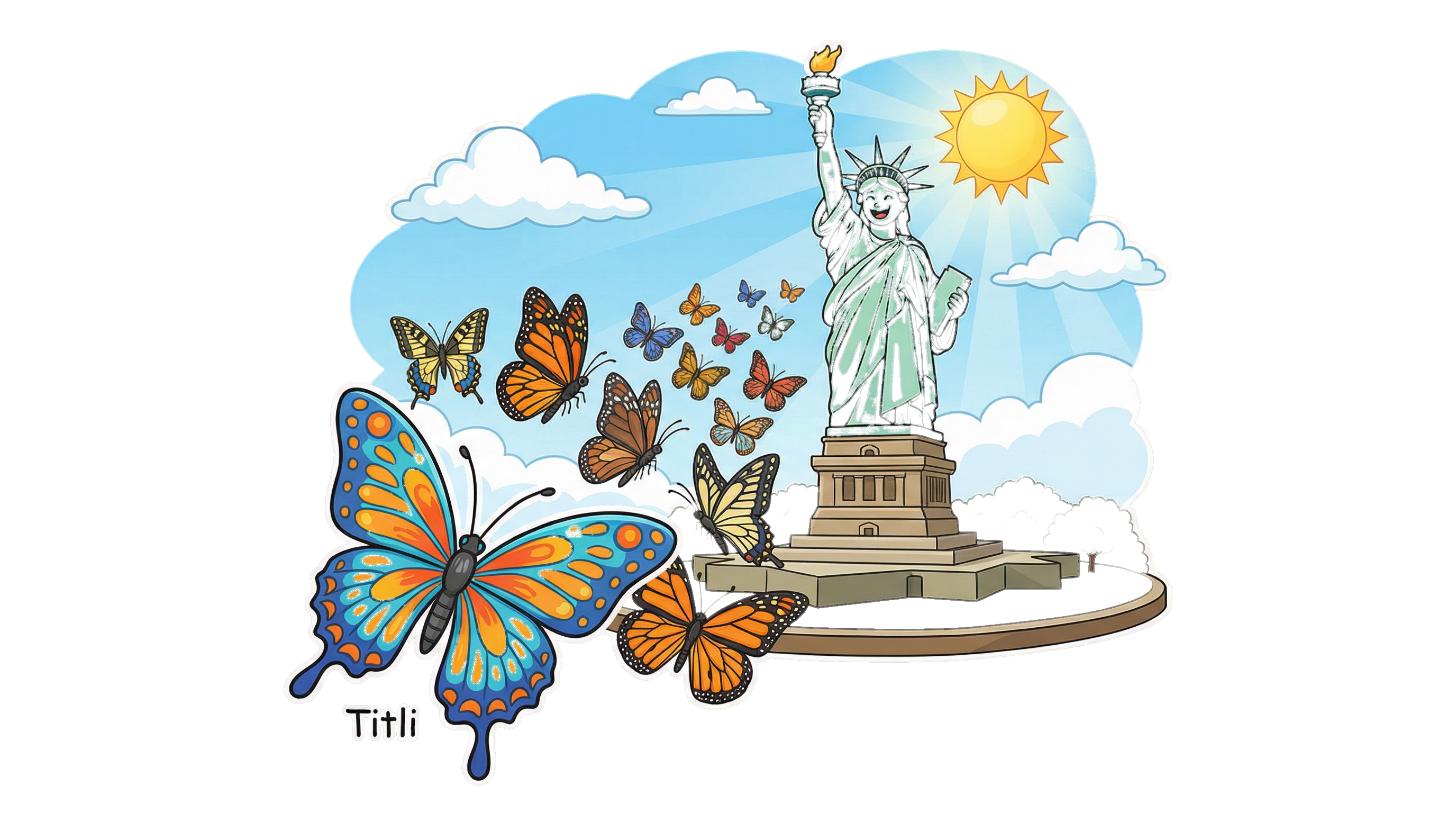 Illustration for Titli's Great Flight to America